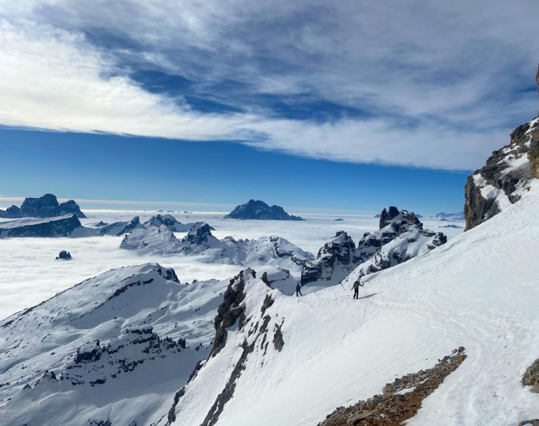 Ski dans le Massif des Tofane
