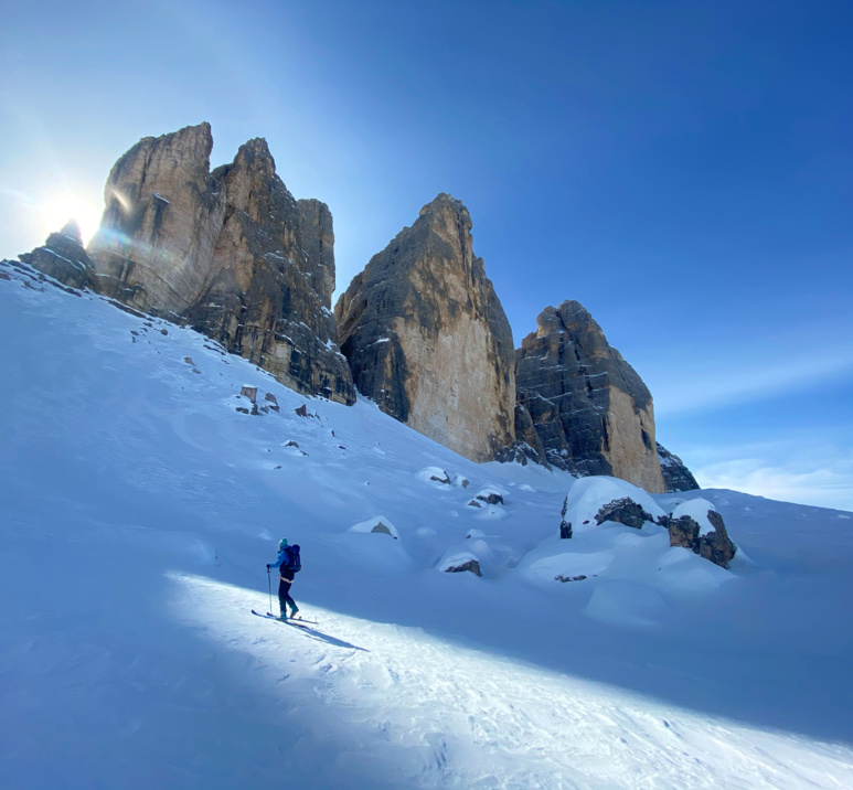 Les Tre Cime di Lavaredo en ski