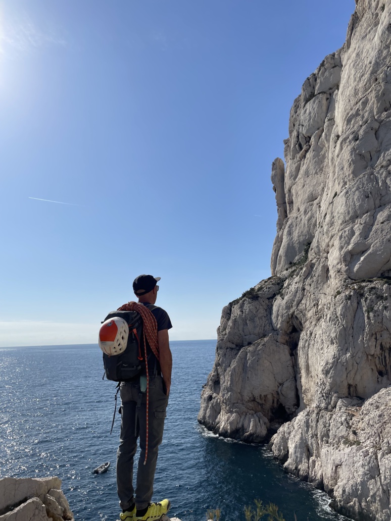 Grande voie dans les calanques de Marseille